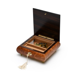 Contemporary Hand-Made Classic Wood Inlay 30 Note Music Box