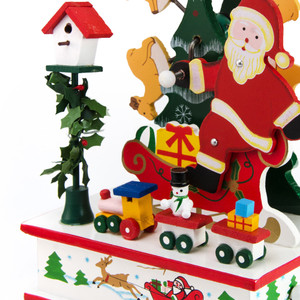 Animated Giant Santa Clause with Rotating Reindeers Musical Keepsake