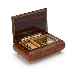 Gorgeous Graceful Butterfly with Ribbon Outline Wood Inlay Music Box