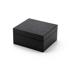 Ultra-Modern 18 Note Hi Gloss Black Apricot Finish Jewelry Box