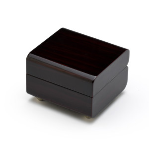 Small Dark Wood Glossy Distinctive 18 Note Music Box