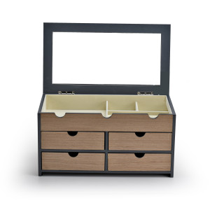 Spacious Modern 18 Note Musical Jewelry Box with Mirror