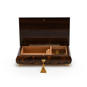 Gentle 36 Note Roses with Rosewood Frame Musical Jewelry Box