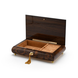 Gentle 36 Note Roses with Rosewood Frame Musical Jewelry Box