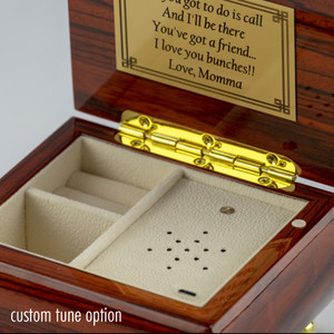 Gorgeous 18 Note Hi-Gloss Zebra Wood Finish Musical Jewelry Box