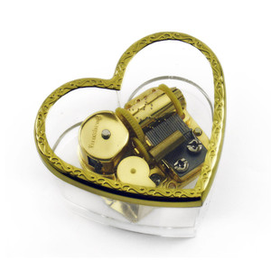 Charming Heart Shaped Acrylic Photo Musical Paper weight