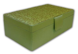 Perdiot Green Double Layered Rectangular Jewelry Box