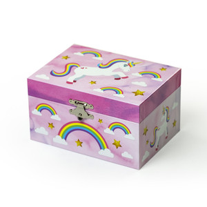 Adorable Magical Spinning Unicorn with Rainbows Musical Jewelry Box Skylar by Mele and Co