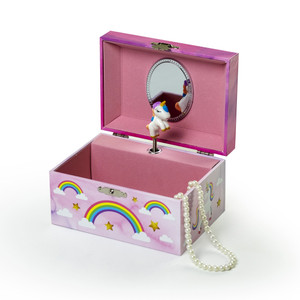 Adorable Magical Spinning Unicorn with Rainbows Musical Jewelry Box Skylar by Mele and Co