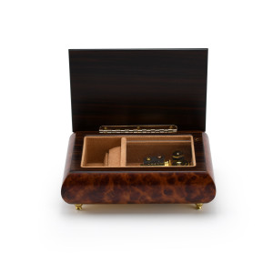 Alluring 30 Note Neutral Tone Modern Music Box with Rosewood Frame