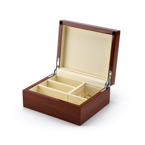 Ultra-Modern 18 Note Hi Gloss SA Wood Finish Jewelry Box