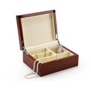 Ultra-Modern 18 Note Hi Gloss SA Wood Finish Jewelry Box