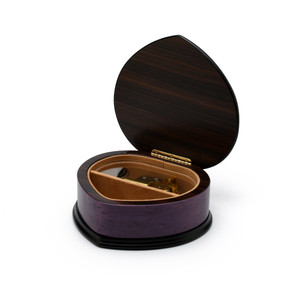 Elegant 22 Note Lavender Heart Shaped Music Jewelry Box with Floral in Heart Frame Inlay Design
