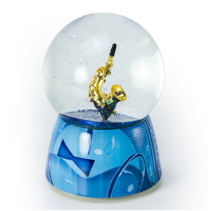 Stylistic Saxophone with Musical Motifs by Twinkle Waterglobes