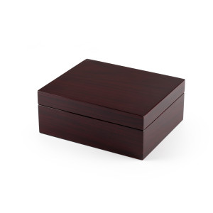 Contemporary 36 Note Hi Gloss Walnut Finish Jewelry Box