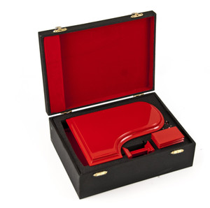 Sophisticated 22 Note Miniature Musical Hi-Gloss Fire Engine Red Grand Piano with Bench