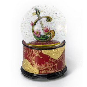 Moon Lute With Lotus Musical Water / Snow Globe By Twinkle, Inc
