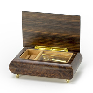 Sports Theme Wood Inlay Baseball- Collectible 30 Note Musical Jewelry Box