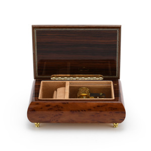 Gorgeous  23 Note Graceful Butterfly with Ribbon Outline Wood Inlay Music Box
