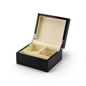 Ultra-Modern 30 Note Hi Gloss Black Apricot Finish Jewelry Box