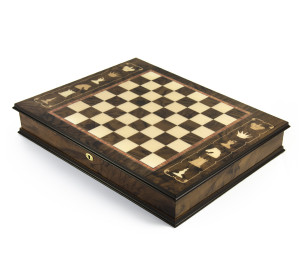 Handcrafted Italian 30 Note Musical Tabletop Chessboard in Walnut Finish