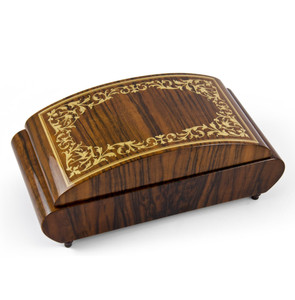 Eclectic Curved 30 Note Arabesque Design Inlay Music Jewelry Box