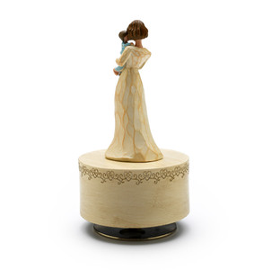 Carved Wooden Design - Sculpted Mother Holding Baby - Choose Your Song