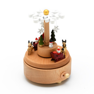 Animated 18 Note Musical Wooden Christmas Wonderland Keepsake