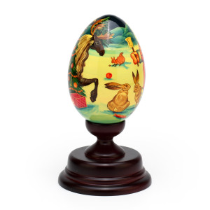 Limited Edition Reuge Hand-Painted Russian Egg with Holiday Christmas Theme