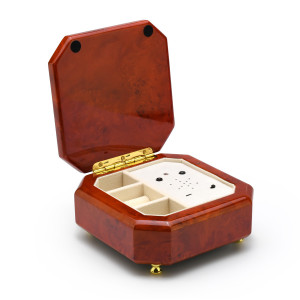 Octagonal Beveled Wood Tone Custom USB Module Music Box