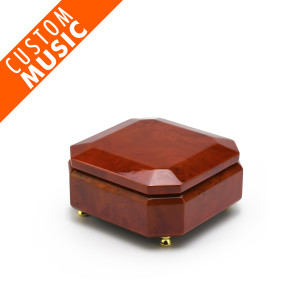 Octagonal Beveled Wood Tone Custom USB Module Music Box