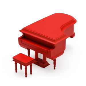 Miniature Red Custom USB Sound Module Grand Piano with Bench
