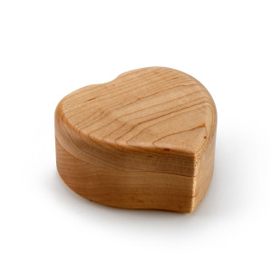 heart-shaped solid maple musical keepsake