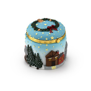 Joyful and Festive Christmas Themed Animated Musical Trinket Keepsake