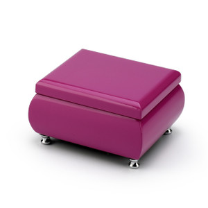 Vibrant 23 Note Hi-gloss Lavender purple Musical Keepsake Jewelry Box