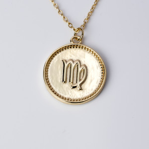 18kt Gold Plated Astrology Necklace with Zodiac Pendant of Virgo