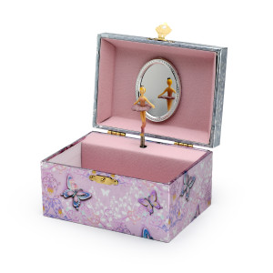 Colorful Butterflies Musical Ballerina Jewelry Box
