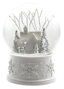 Gentle Beautiful White Christmas Musical Snow Globe