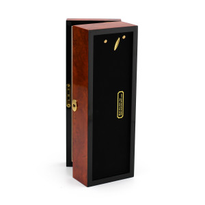 Modern Hi Gloss 4-Watch Burl Finish 18 Note Musical Storage Box