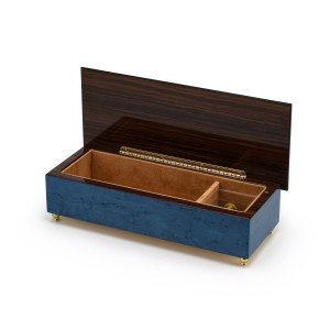 Royal Blue 23 Note Italian Musical Pen Box with Fountain Pen Inlay