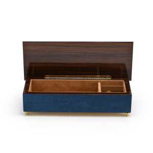 Royal Blue 23 Note Italian Musical Pen Box with Fountain Pen Inlay