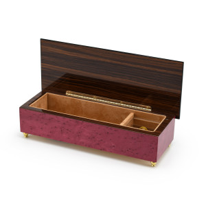 Radiant Red Wine 30 Note Italian Musical Pen Box with Fountain Pen Inlay