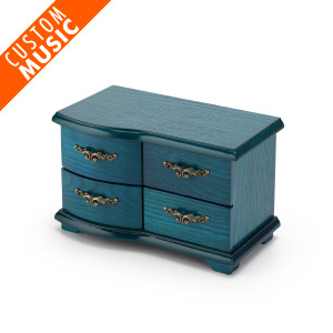 Petite Turquoise Commode Inspired Custom Sound Module Music Box