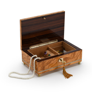 Handcrafted Italian 30 Note Music Box with Coastal View of Sorrento - Various Wood Finish Options Available