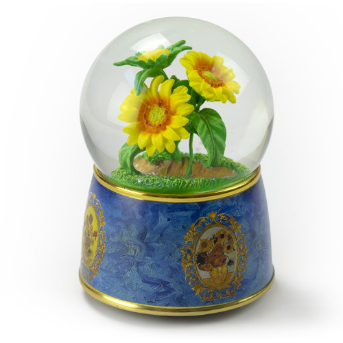 A Tribute to Van Goghs Sunflowers 18 Note Musical Water Globe