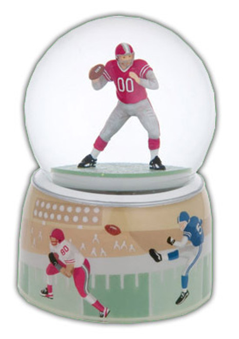 Beautiful Football Player With Double Layered Base Musical Water Globe
