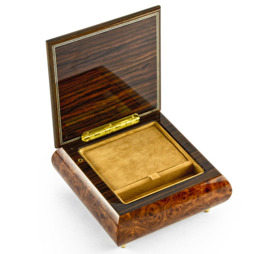 Traditional Jewish Dreidel Wood Inlay Musical Jewelry Box