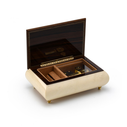 Music Box 22 Note Incredible Ivory Italian 23 Note Music Box with Violin and Floral Inlay ...