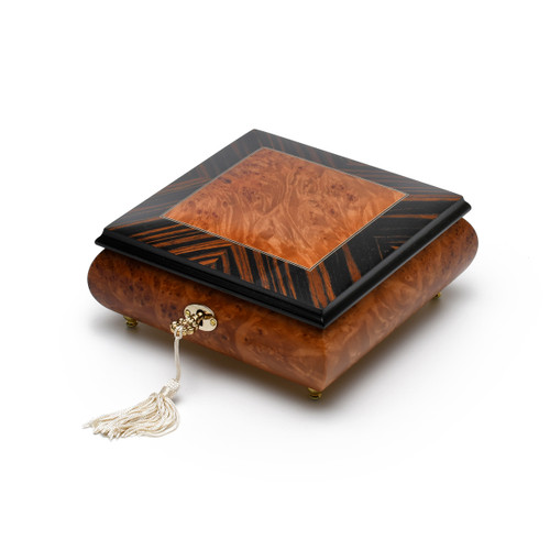 Contemporary Hand-Made Classic Wood Inlay Music Box