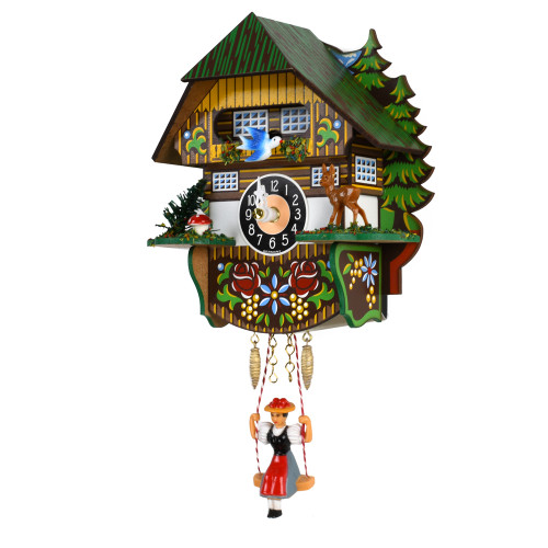 Mini Swinging Doll Black Forest Quartz Clock